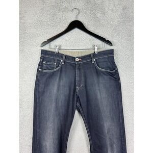 Faconnable Jeans Mens 36R Blue F40 Modele Dark Wash Denim Contrast Stitching Men